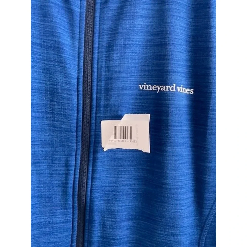 Vineyard Vines Mens Blue Full Zip Performance Vest Large 1K002235 Heathered Golf